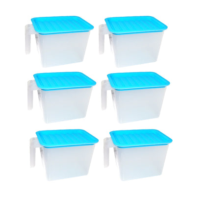 2454 Air Tight Unbreakable Big Size 1100 Ml Square Shape Kitchen Storage Container (Set Of 6) Default Title - Anthro Bazaar