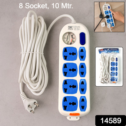 Heavy Duty Power Extension Board (8 Socket, 10 Meters)