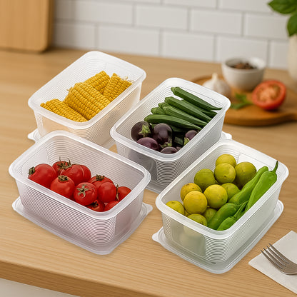 6 Pcs Multipurpose Plastic Food Storage Container Set Default Title - Anthro Bazaar