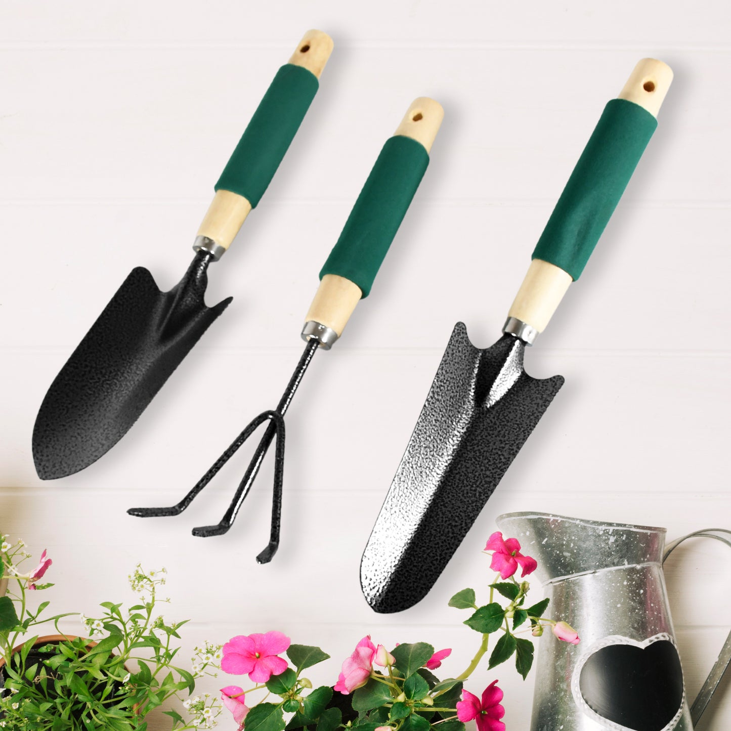 Heavy Duty Gardening Tools - Wooden Handles [3 Pcs Set]