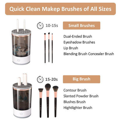12987 Automatic Makeup Brush Cleaner Fast Electric Brush Cleaner Hand Free Machine Super Clean Brush Washer Brushes Organizer Tool (1 Pc) Default Title - Anthro Bazaar