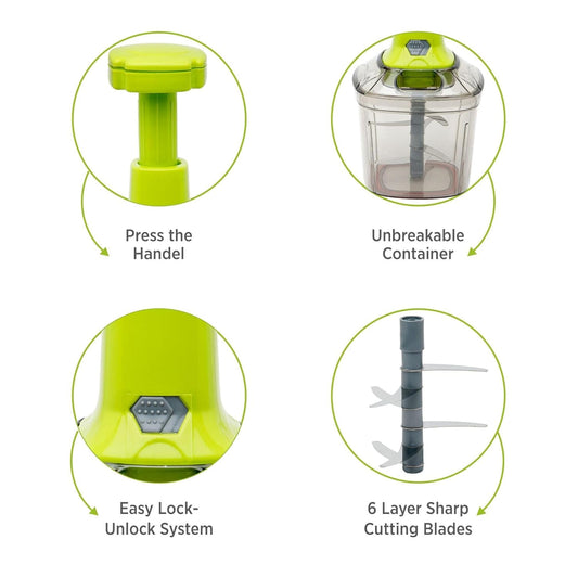 2in1 Press Vegetable Choppers For Kitchen (1100 Ml) Default Title - Anthro Bazaar