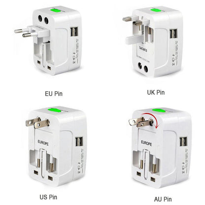 12671 All-in-one Universal Worldwide Travelling Ac Adaptor Plug (Au Uk Us Eu) International Power Charger Electric Usb Power Plug Socket Adapter Converter (1 Pc) Default Title - Anthro Bazaar