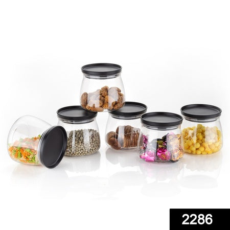 2286 Matka Shaped Jar With Air Tight Leak Proof Lid (Multicolour) (Set Of 6) (900ml) Default Title - Anthro Bazaar