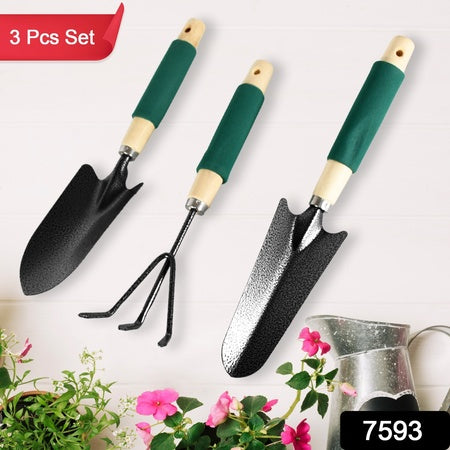 Heavy Duty Gardening Tools - Wooden Handles [3 Pcs Set]