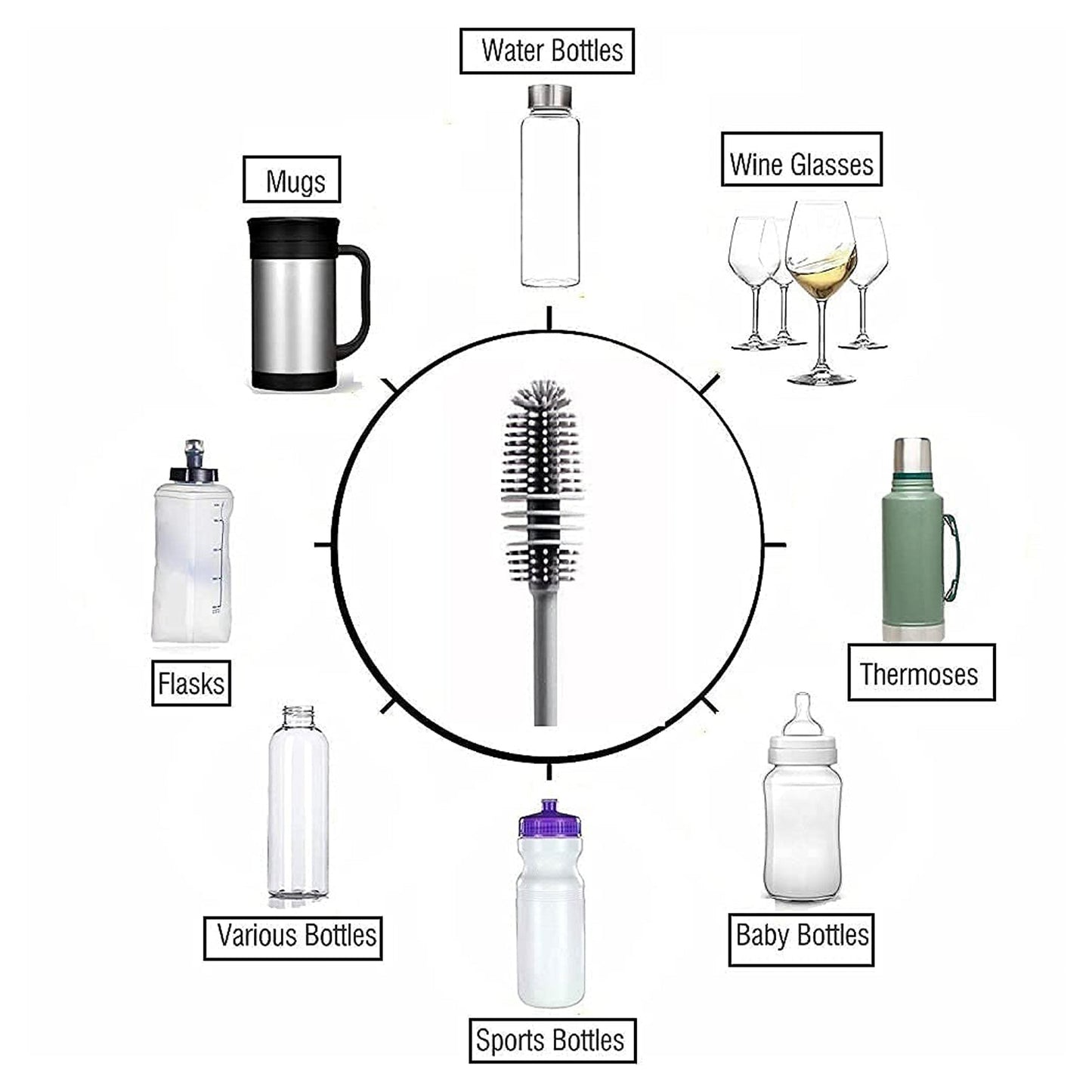 6151a Bottle Cleaning Brush Usual Fully Types Of Household Room For Cooking Food Purposes For Cleansing Default Title - Anthro Bazaar