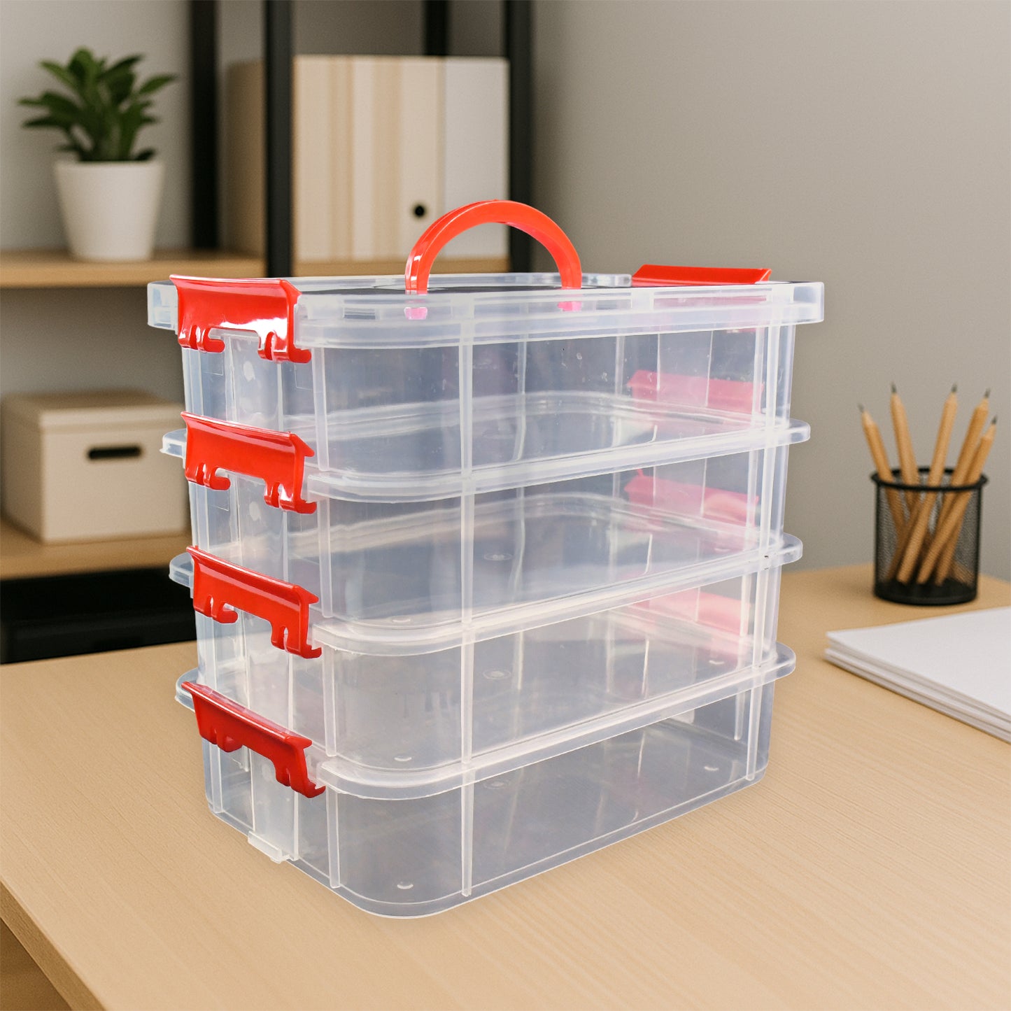 Transparent Multipurpose Plastic Storage Box [4-layer]