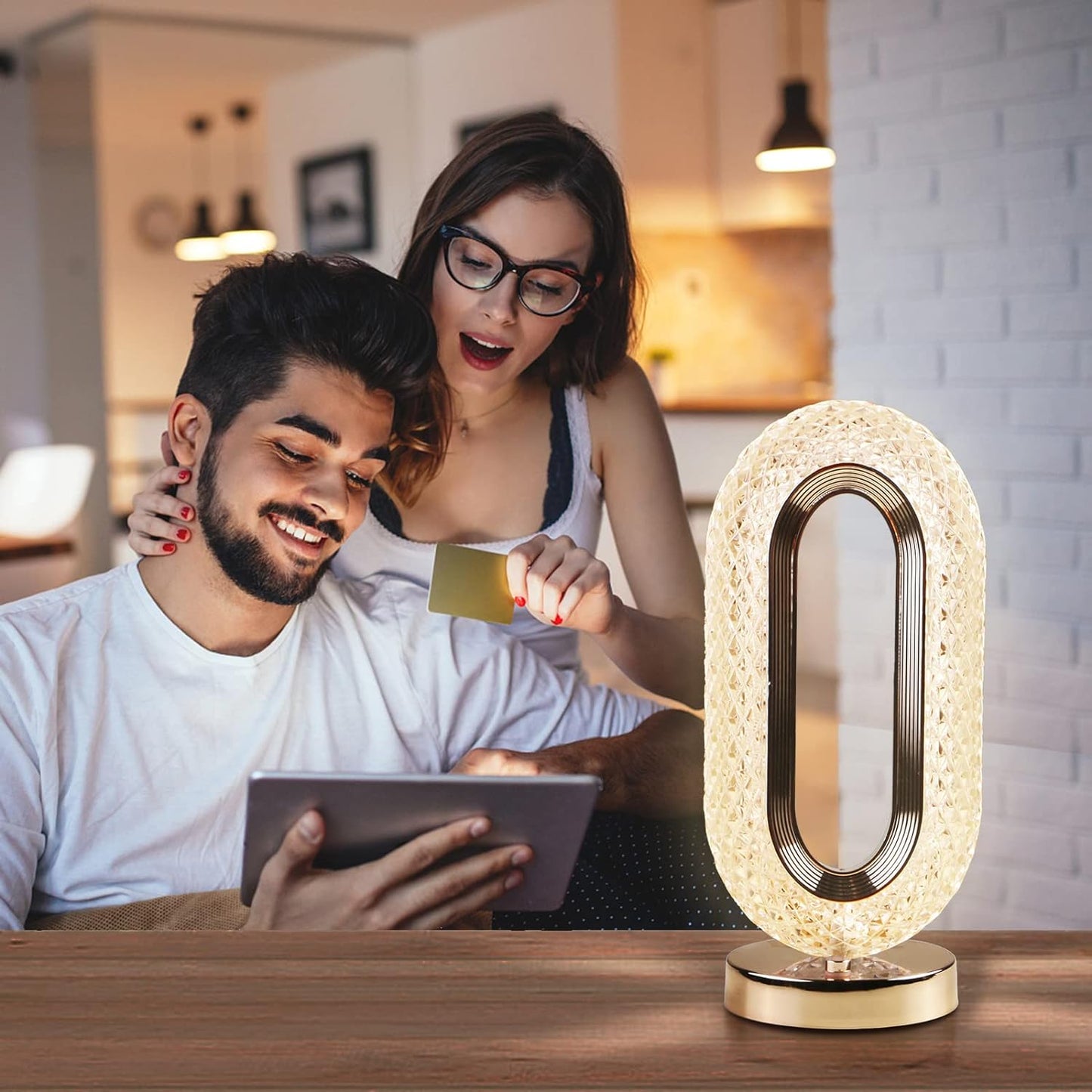 6878 Touch Control Crystal Table Desk Lamp 3-way Dimmable Light Usb Rechargeable Crystal Diamond Table Lamp Exquisite Night Stand Light Lamp Beside Lamp For Bedroom Living Room Decorative Desk Lamp Default Title - Anthro Bazaar