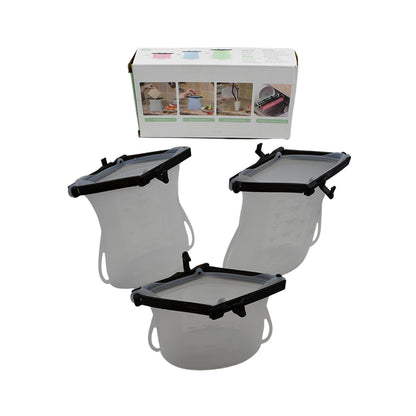 5985 Reusable Silicone Food Storage Bag 3 Bag Set Leakproof Lock Reusable Flat Bottom Freezer Bags Sandwich Bags Silicone Food Grade Kids Snack Bags Bpa Free Microwave Dishwasher Safe Default Title - Anthro Bazaar