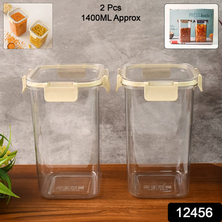 Apex Press N Lock Airtight Kitchen Storage Container Set (2pc1400ml) Approx Default Title - Anthro Bazaar