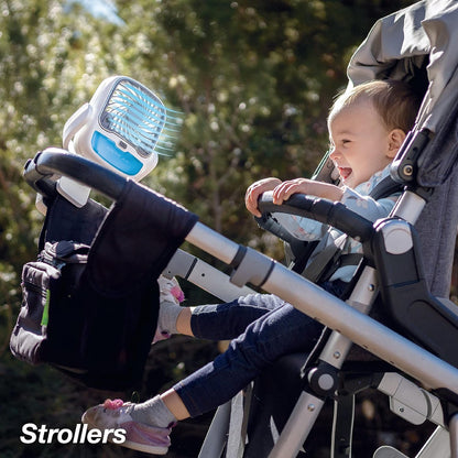 Air Portable Fan with Clamp | Rechargeable 3-Speed Mini Cooler & LED Light