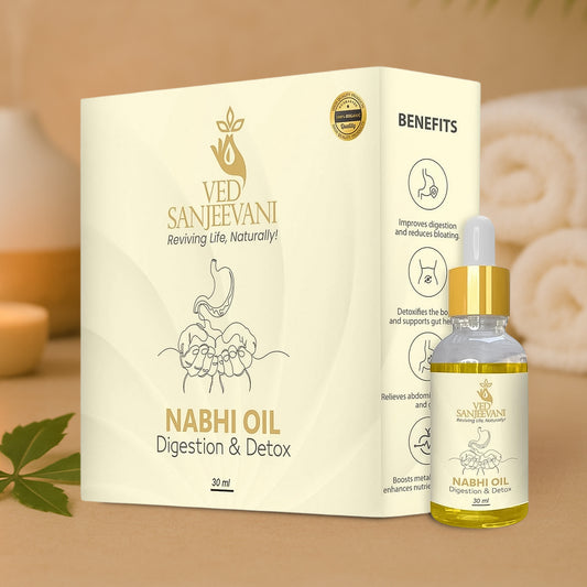 Ved Sanjeevani 30ml Ayurvedic Nabhi Oil For Digestion Detox (30ml 1 Pc) Default Title - Anthro Bazaar
