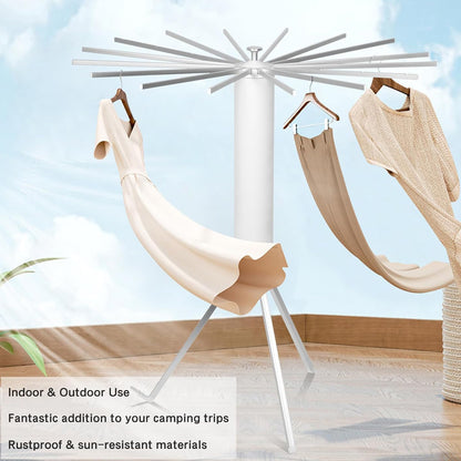 Foldable Rotary Clothes Drying Rack Stand (1 Pc) Default Title - Anthro Bazaar