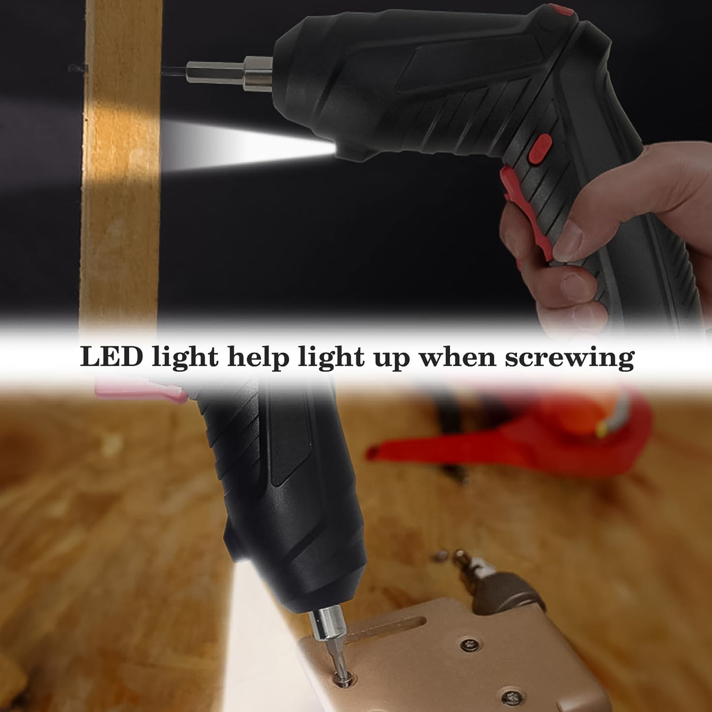 3.6V Cordless Electric Screwdriver Set (48 Pcs) | Rechargeable Drill with LED Light &amp; Pivot Handle