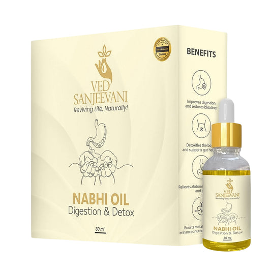 Ved Sanjeevani 30ml Ayurvedic Nabhi Oil For Digestion Detox (30ml 1 Pc) Default Title - Anthro Bazaar