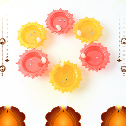 AquaGlow™ 6 Pc Water Sensor LED Diya – Automatic On/Off Flameless Festival Lamps