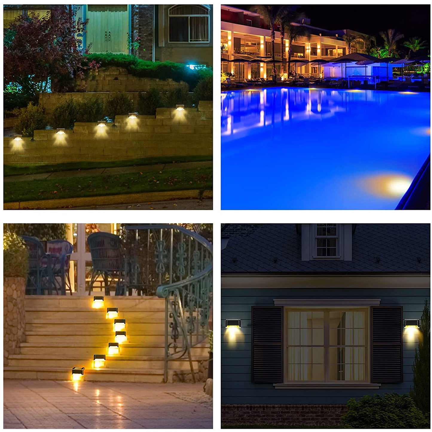 Solar Decorative Lights for Garden, Patio, Fence & Stairs | Waterproof Outdoor LED [4 Pcs]