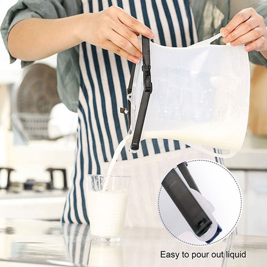 5985 Reusable Silicone Food Storage Bag 3 Bag Set Leakproof Lock Reusable Flat Bottom Freezer Bags Sandwich Bags Silicone Food Grade Kids Snack Bags Bpa Free Microwave Dishwasher Safe Default Title - Anthro Bazaar
