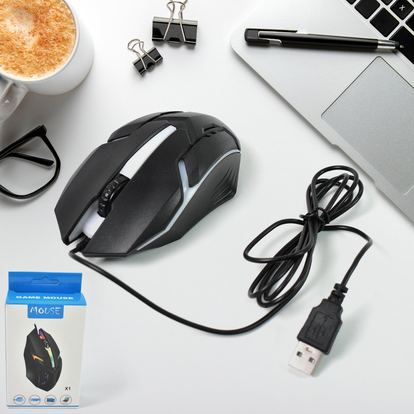 Usb Wired Mouse Ergonomic Design Gaming Mouse (1 Pc) Default Title - Anthro Bazaar