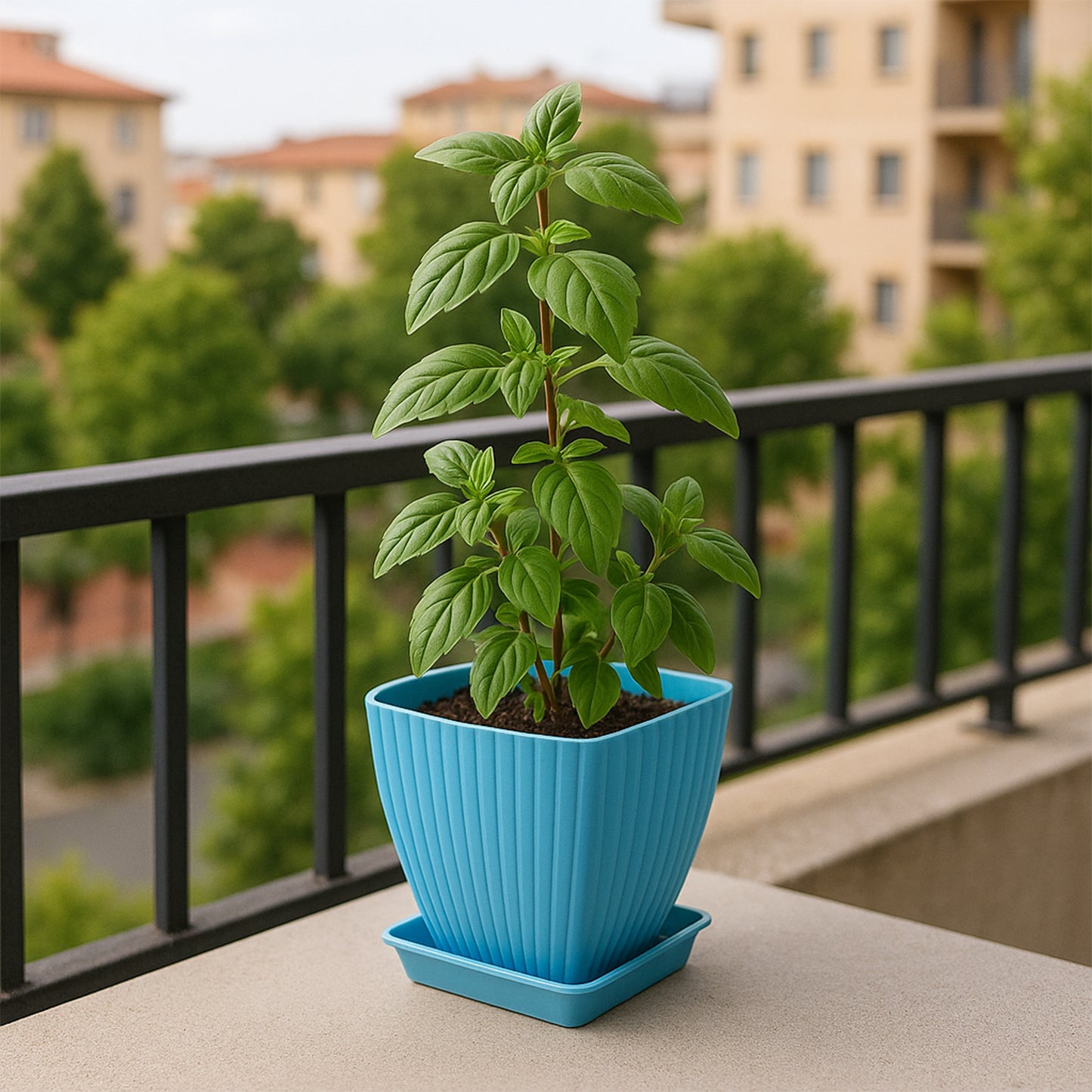 Trendy Square Plastic Flower Pots Set Of 5 Default Title - Anthro Bazaar