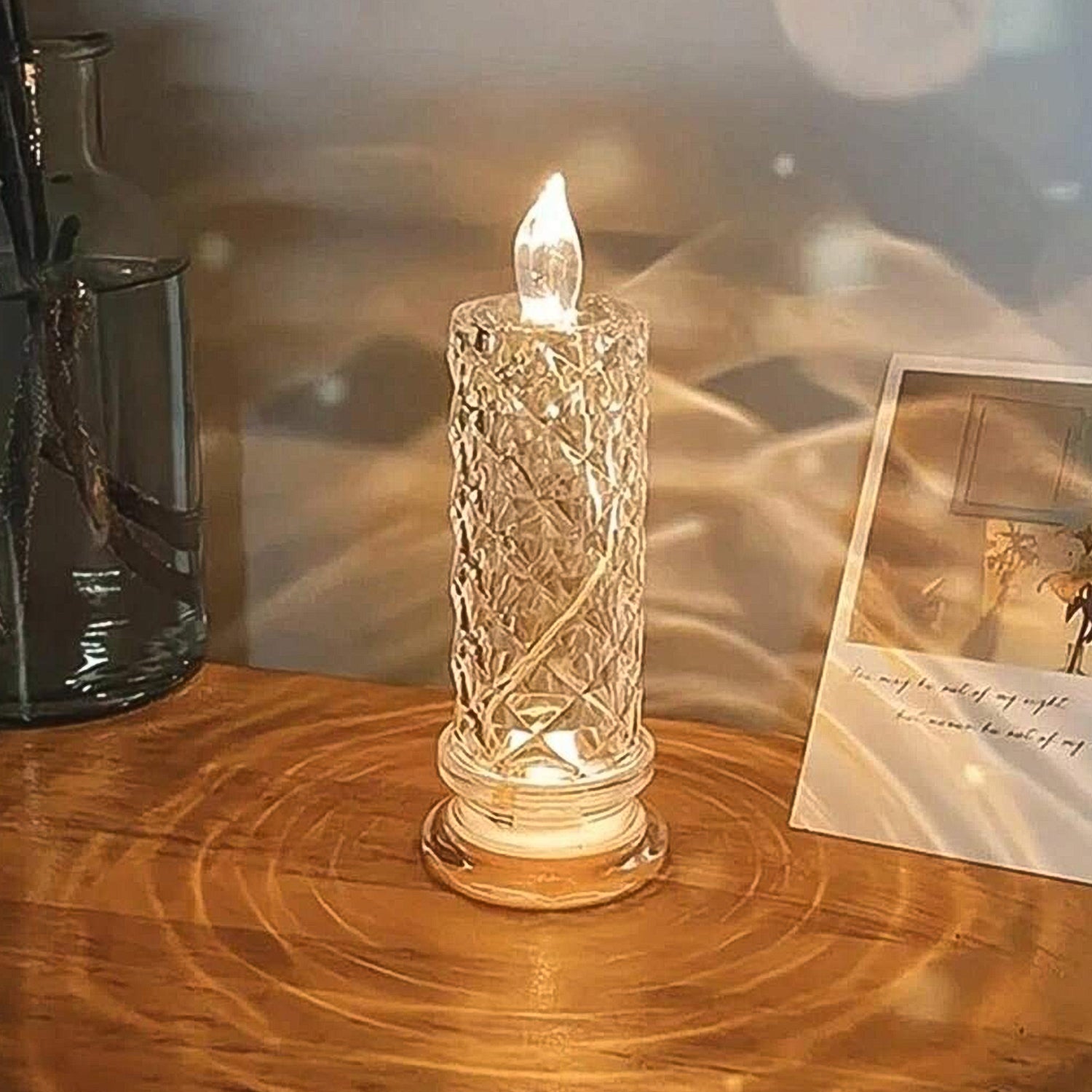 6241 Rose Candles For Home Decoration Crystal Candle Lights Default Title - Anthro Bazaar