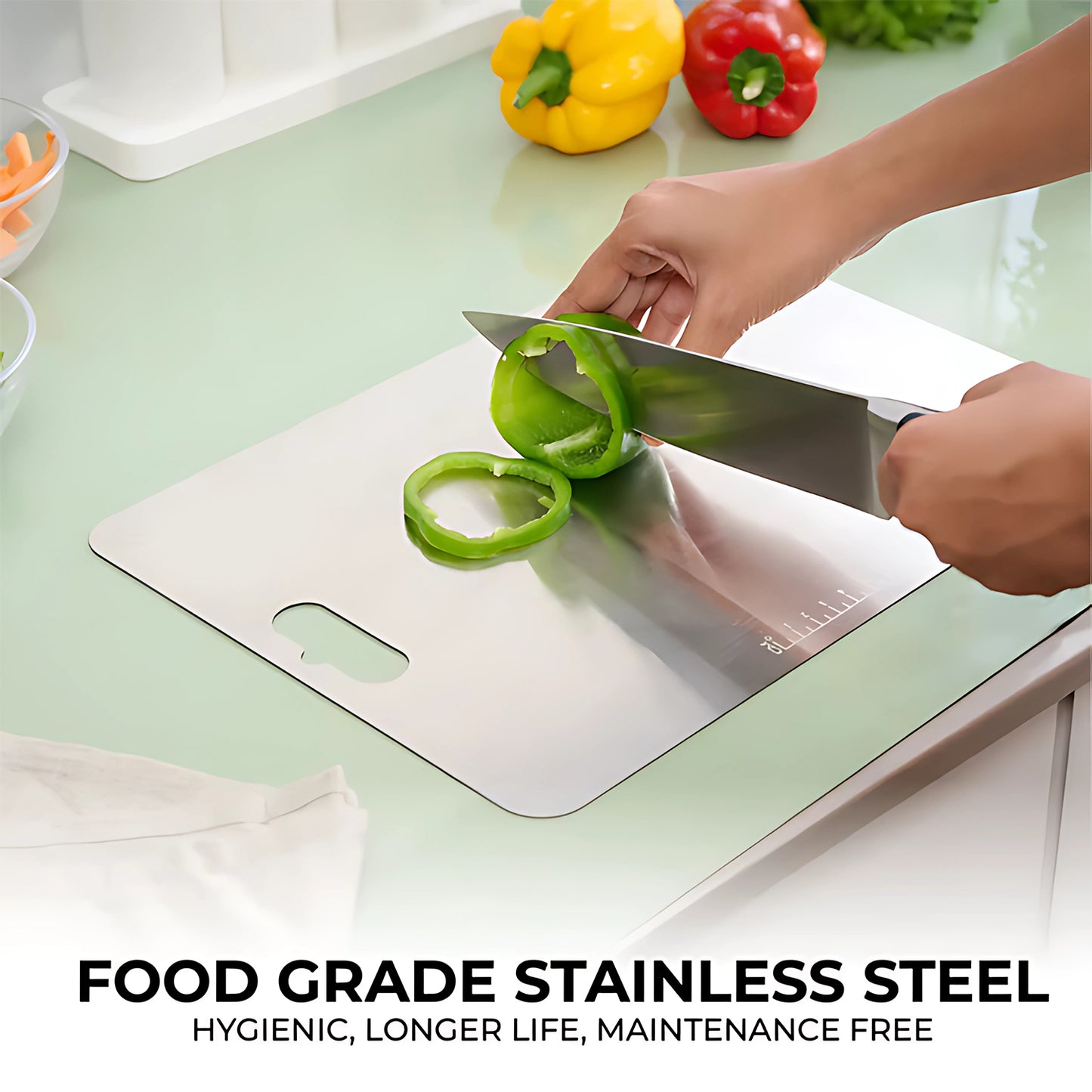 Stainless Steel Vegetable Fruit Cutting Chopping Board (3120 Cm 1 Pc) Default Title - Anthro Bazaar
