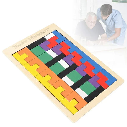 4296 Wooden Blocks Puzzle Childrens Educational Toys Russian Block Block Puzzle For Early Childhood Education And Relaxing Brain Toys Help Prevent Default Title - Anthro Bazaar
