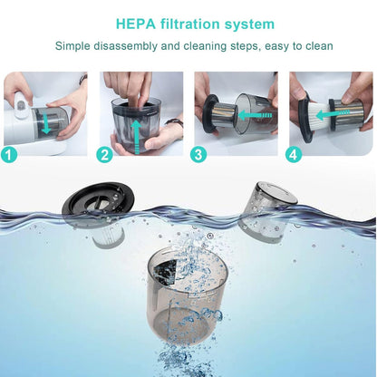 0227 Powerful Suction Portable Handheld Vacuum Cleaner - Low Noise Vacuum Cleaner For Bed - Cordless Vacuum Cleaner For Car Seat Crevices Pillows Mattresses Sofas Wireless Anti Dust And Mite Cleaner Default Title - Anthro Bazaar