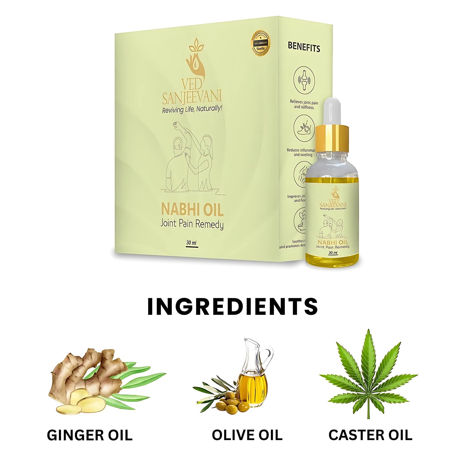 Ved Sanjeevani Nabhi Oil For Joint Pain Relief (30ml 1 Pc) Default Title - Anthro Bazaar