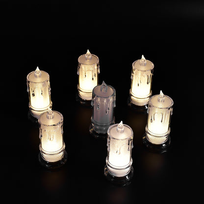 6559 Big Size Flameless Melted Design Candles For Decoration (Set Of 12pc) Default Title - Anthro Bazaar