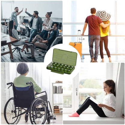 Portable Weekly Pill Box Organiser Daily Pill Keeper 21 Grid Container (1 Pc) Default Title - Anthro Bazaar