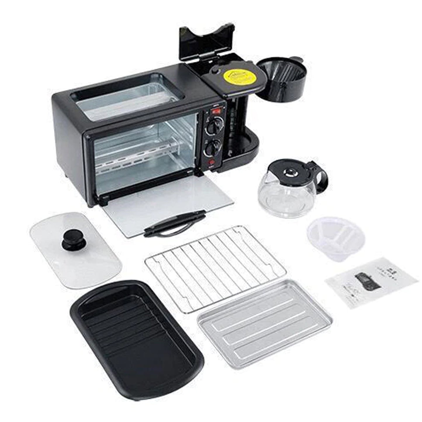 3 In 1 Breakfast Maker Portable Toaster Oven Grill Pan Coffee Maker Full Breakfast Ready At One Go Default Title - Anthro Bazaar