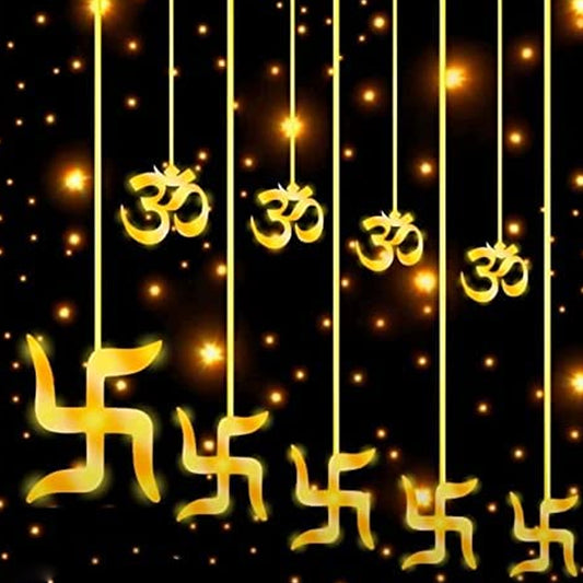 8320 Swastik Om Curtain Decorative Lights String Lights With 12 Hanging Props138 Led Diwali Decoration Items For Home Decor Night Light Room Lights For Bedroom Balcony Decor. Default Title - Anthro Bazaar