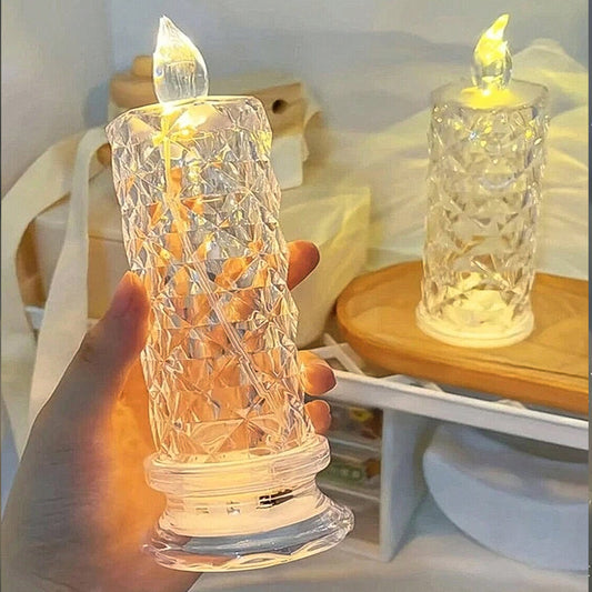 6241 Rose Candles For Home Decoration Crystal Candle Lights Default Title - Anthro Bazaar