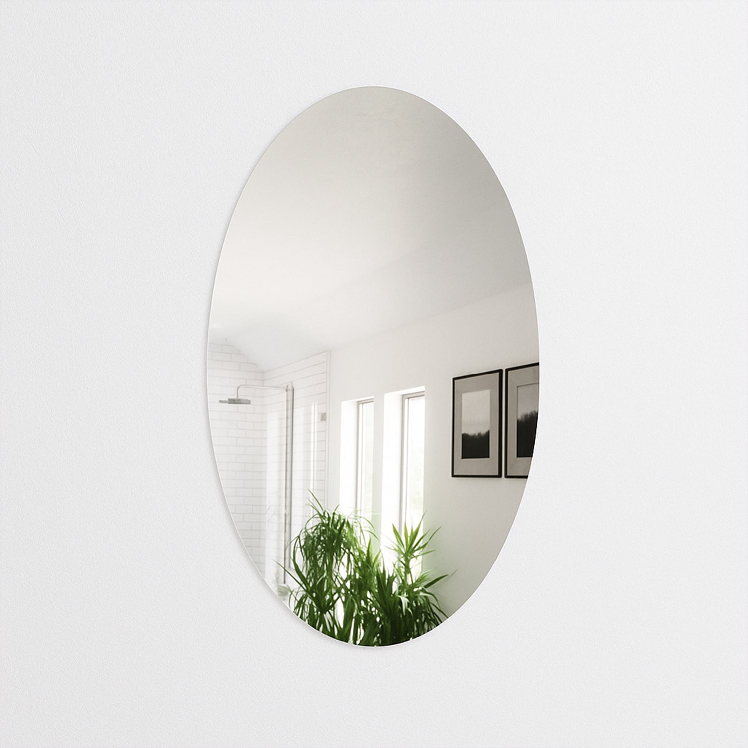 Elegant Oval Frameless Wall Mirror For Home Office Decor (6 Pc) Default Title - Anthro Bazaar
