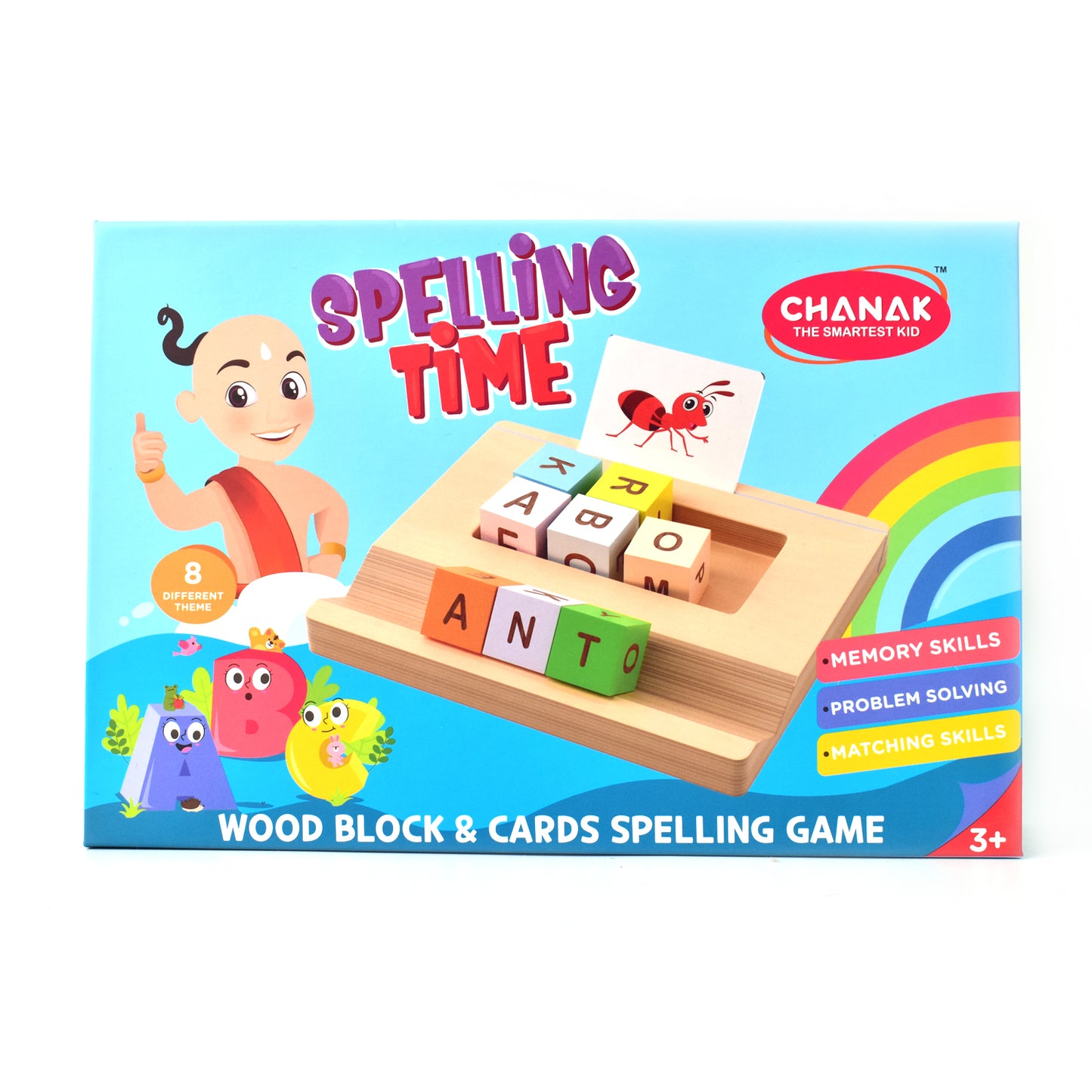 Alphabet Puzzle Spelling Reading Words (26 Flash Cards 8 Woodenblock) Default Title - Anthro Bazaar