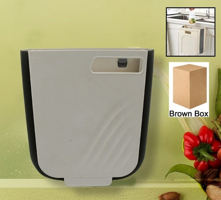 Hanging Trash Can For Kitchen Cabinet Door - Collapsible Design