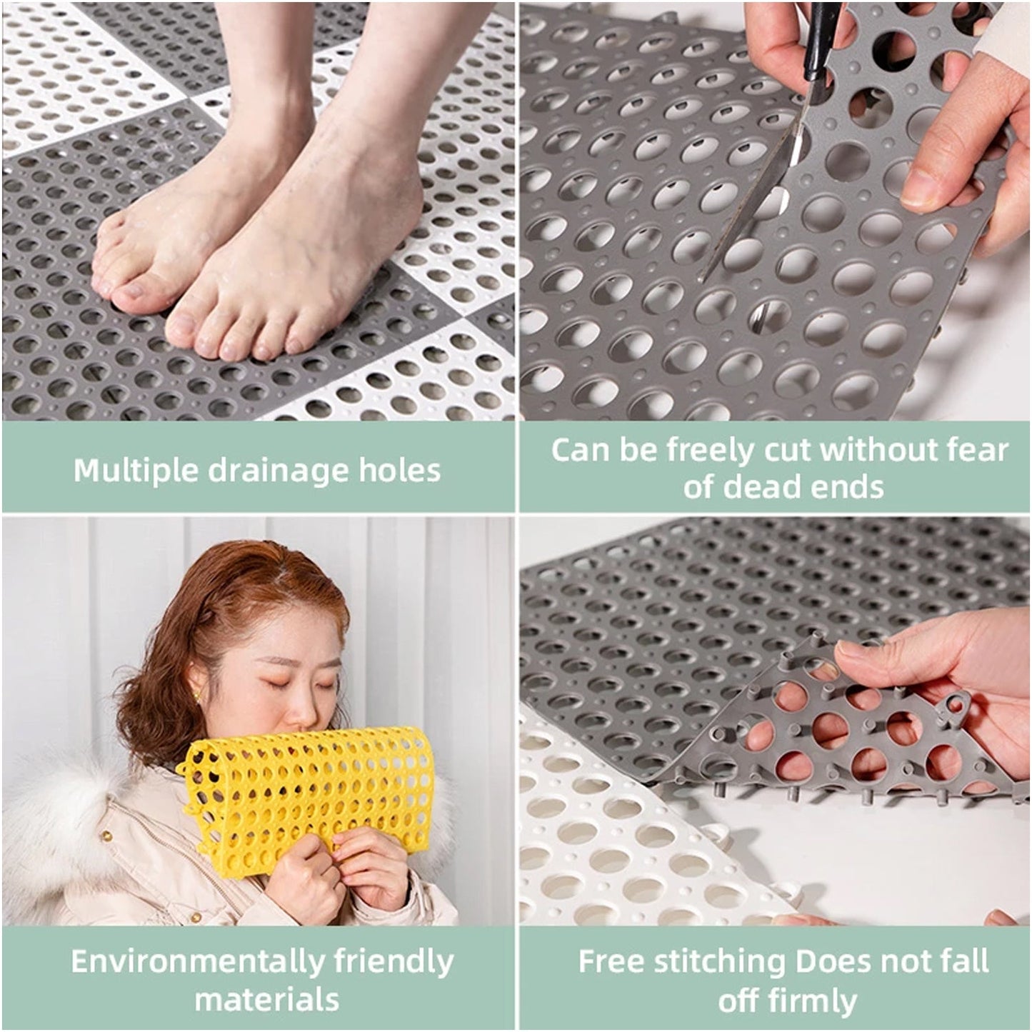 Bath Anti-Slip Mat (Pack of 6) | Non-Slip Plastic Mats for Wet Surfaces