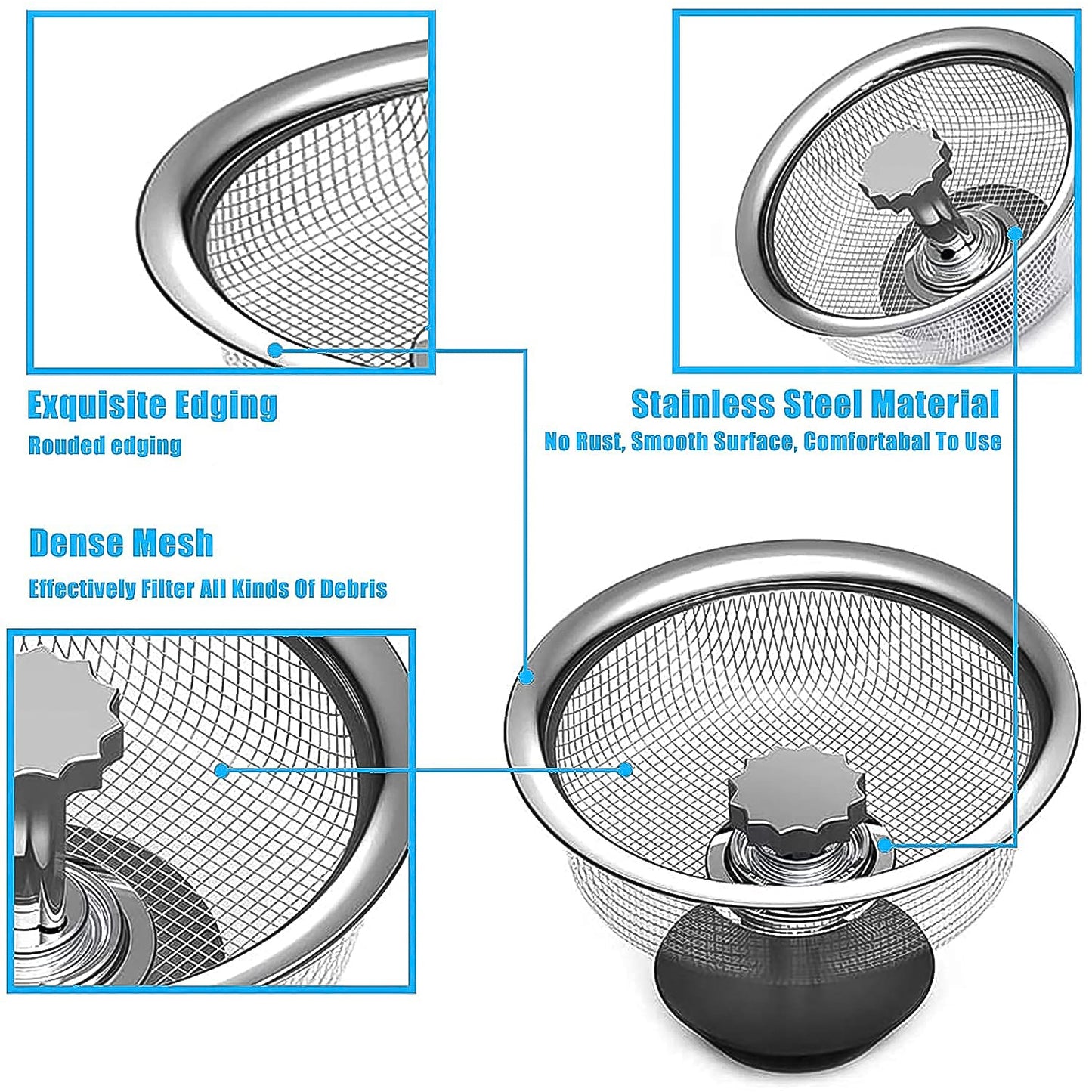 Stainless Steel Sink Strainer Basket Strainer Kitchen Sink Strainer (1 Pc) Default Title - Anthro Bazaar