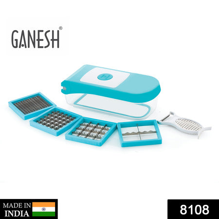 Ganesh 7 In 1 Plastic Vegetable Dicer Blue