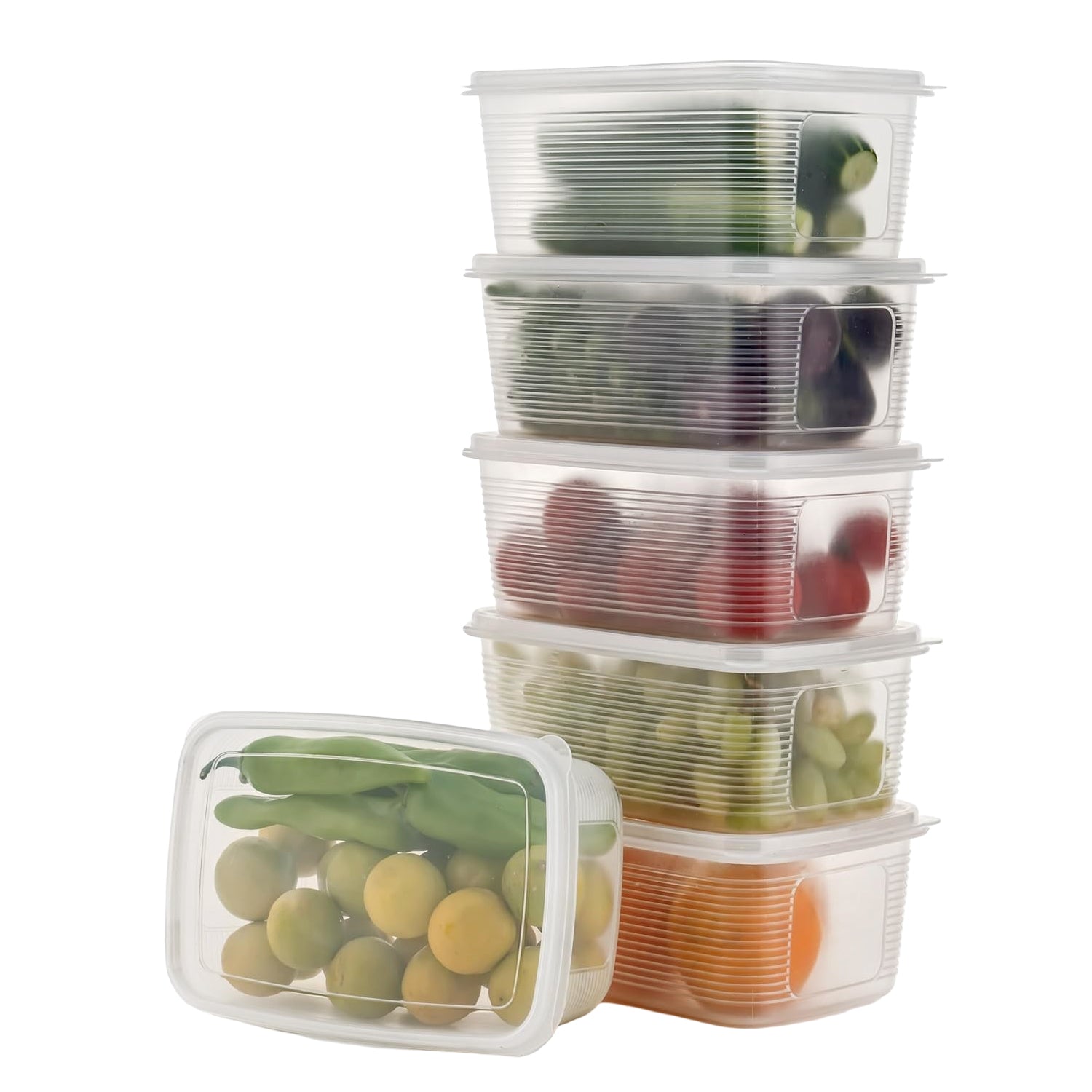 6 Pcs Multipurpose Plastic Food Storage Container Set Default Title - Anthro Bazaar