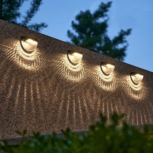 6 Led Solar Powered Wall Mount Fence Light With Honeycomb Shade Design (2 Pc Set) Default Title - Anthro Bazaar